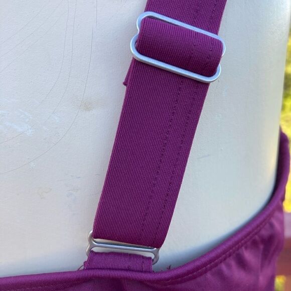 Land’s End Standard size swim Tankini Top long dress underwire Eggplant 10 DDD - Picture 9 of 16